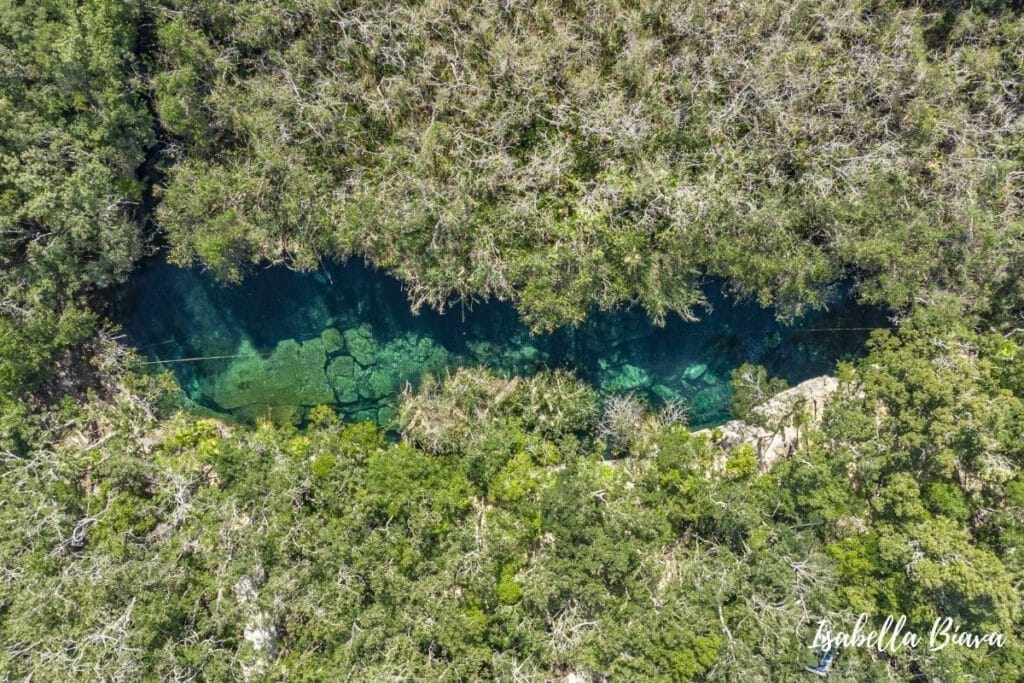Cenote Escondido Aerial view