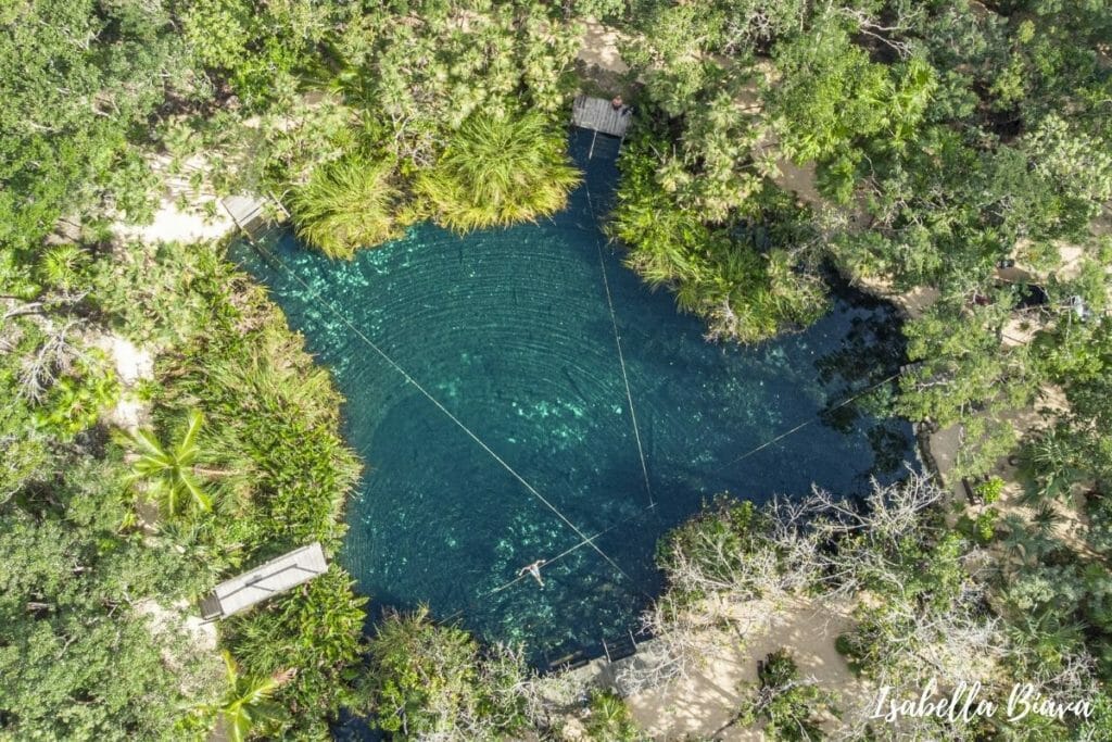 Cenote Cristal Aerial View