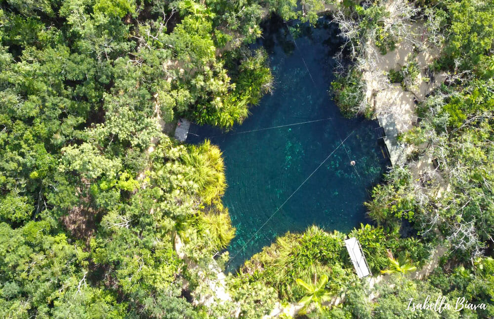 Cenote Cristal aerial view