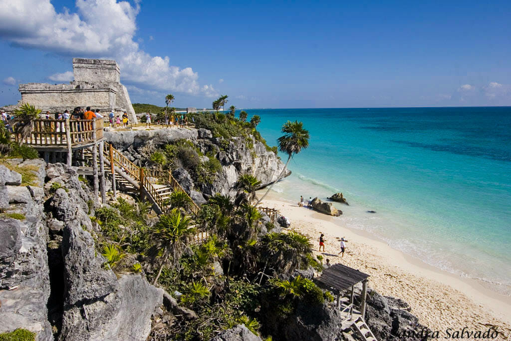 Tulum Mayan Ruins temple and beach