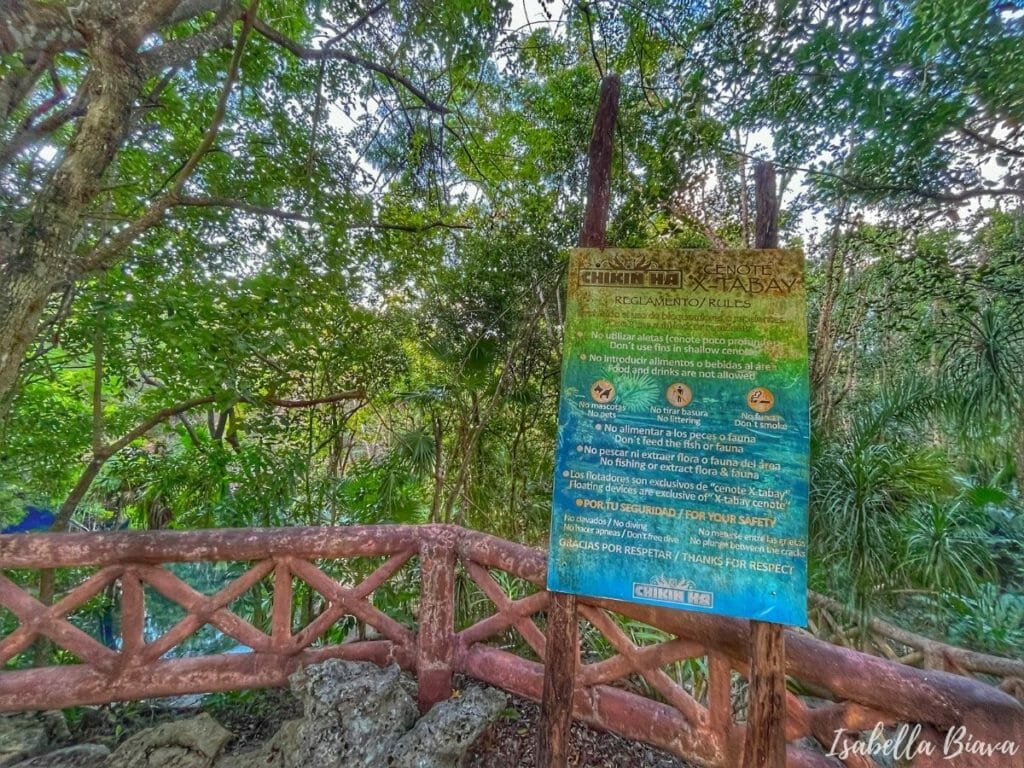 Cenote Xtabay sign