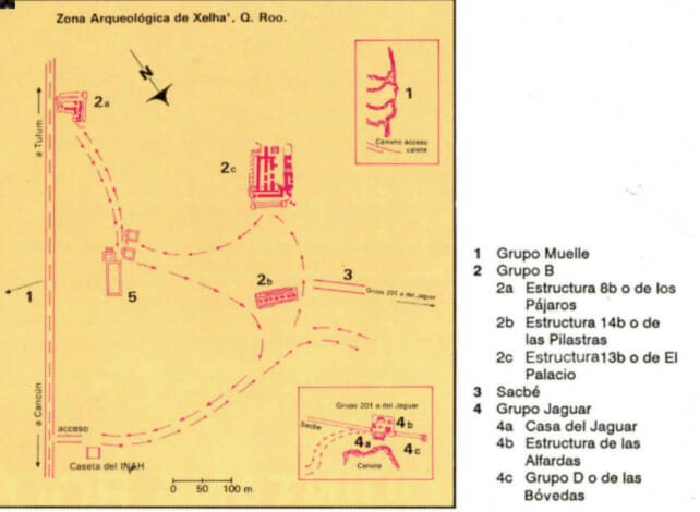 mapa xelha INAH