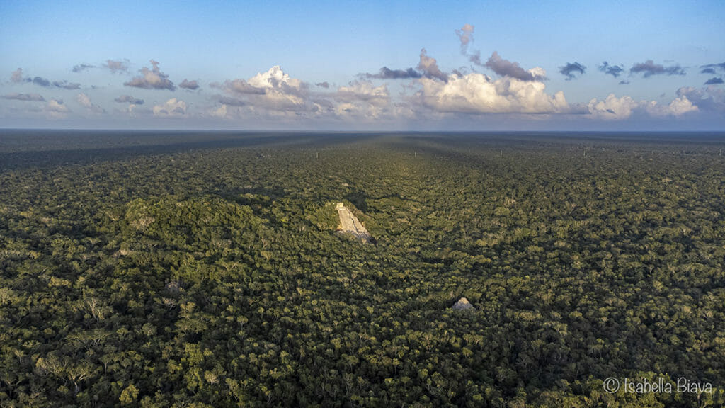 coba ruins aerial view