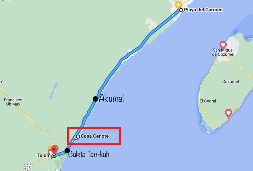 Casa Cenote Map