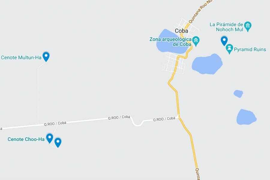 Cob Cenotes Map