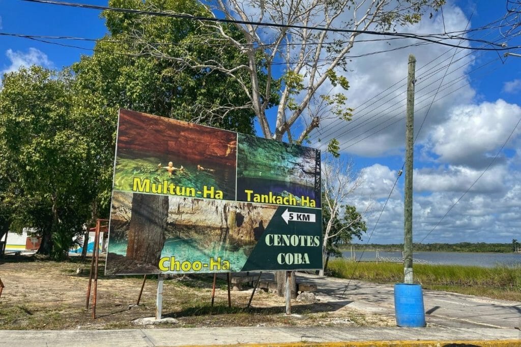 Coba Cenote Sign