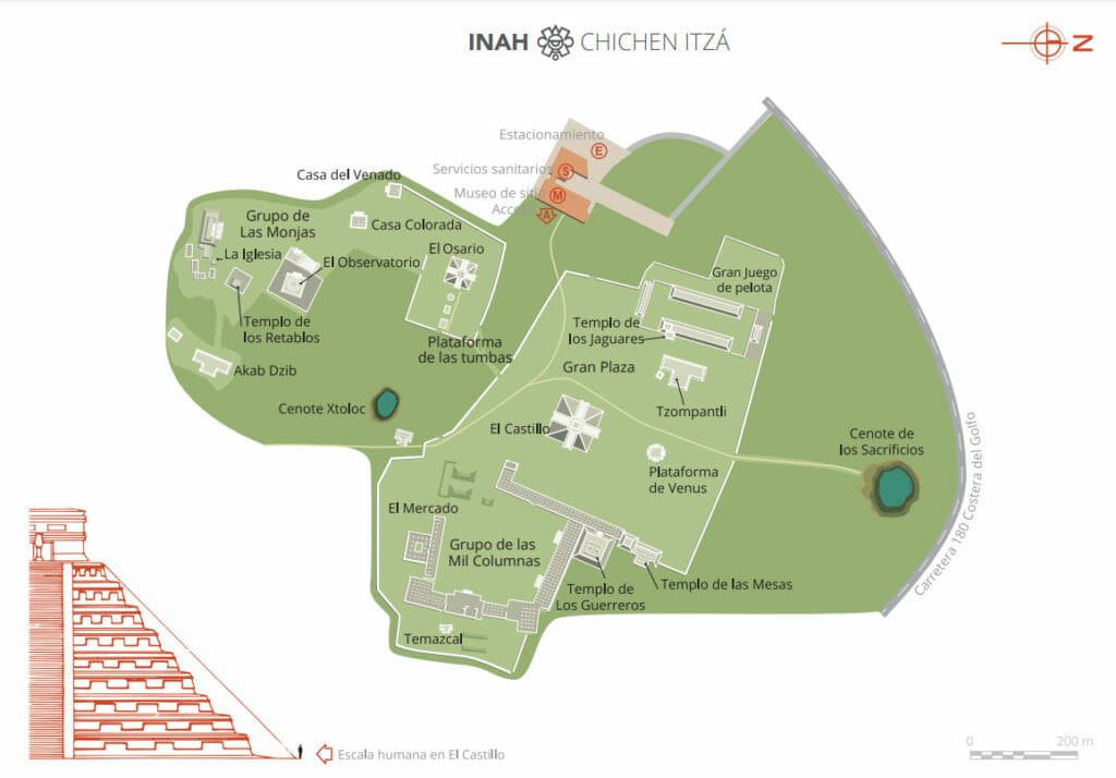 map chichén itzá