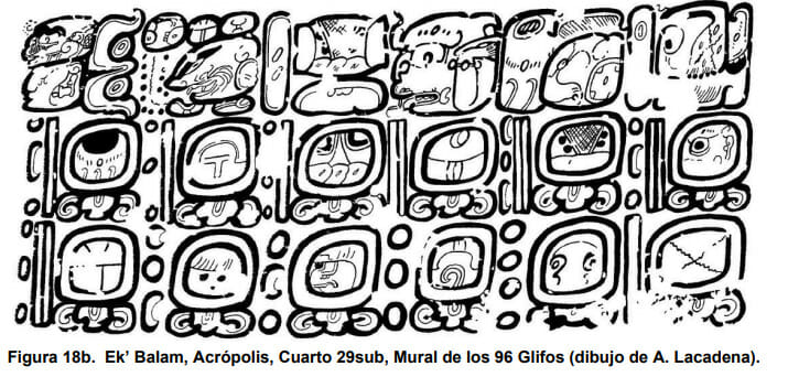 ek balam wall glyphs