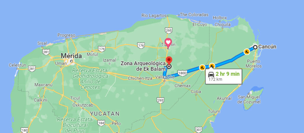 how to go to ek balam
