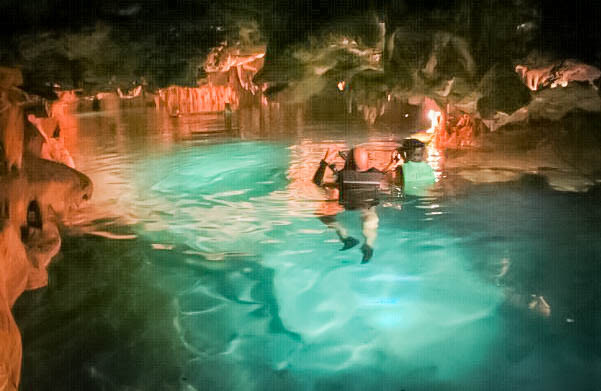 Chaaktun Cenote man snorkeling