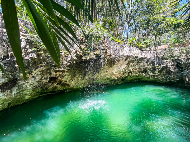 Cenote Casa del Alux waterfall