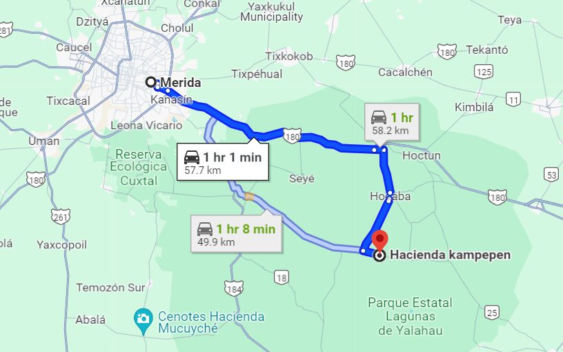 how to get cenotes hacienda kampepen